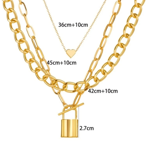 Lock Charmed layered necklace - Picture 4 of 4